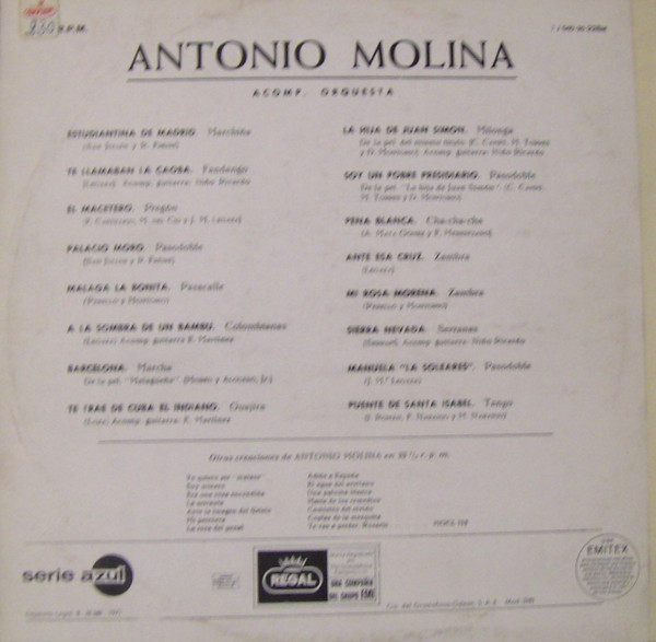 lataa albumi Antonio Molina - Antonio Molina acomp Orquesta
