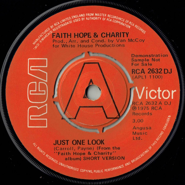 Faith Hope & Charity – Just One Look (1975, Vinyl) - Discogs