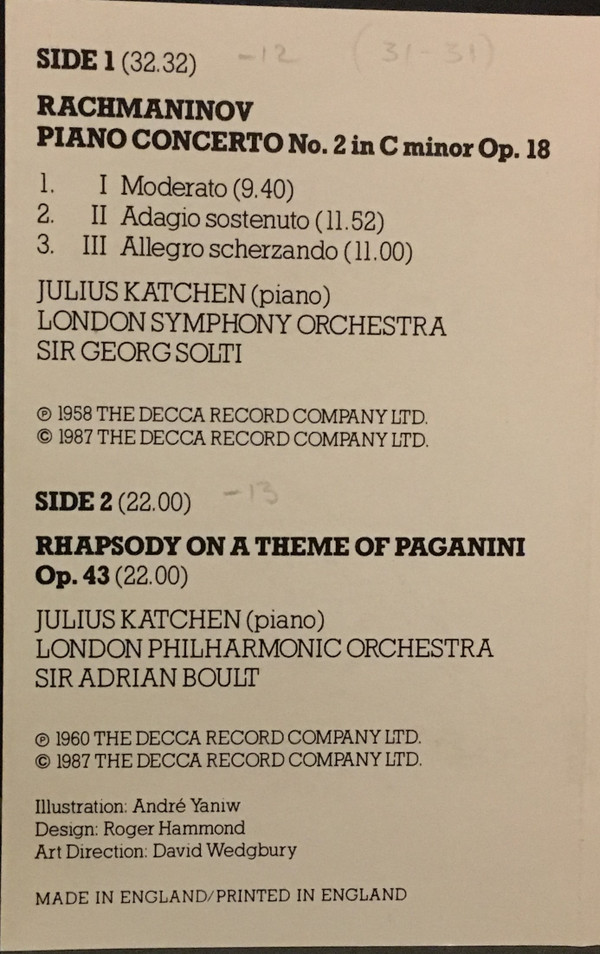 télécharger l'album Rachmaninov, Julius Katchen - Piano Concerto No 2