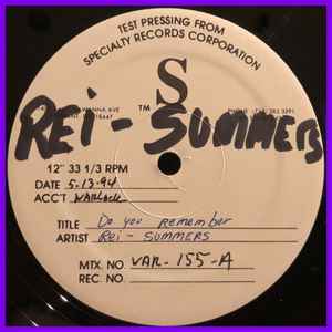 Rei Summers - Do You Remember / Alone In The Night album cover