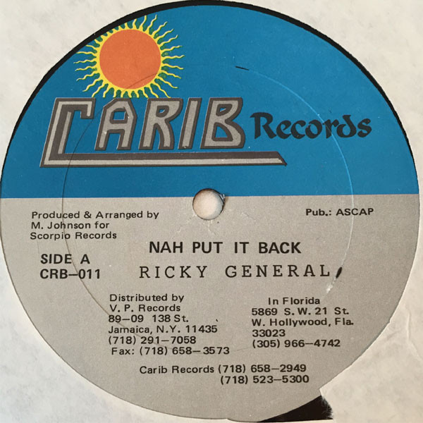 Ricky General – Nah Put It Back (Vinyl) - Discogs