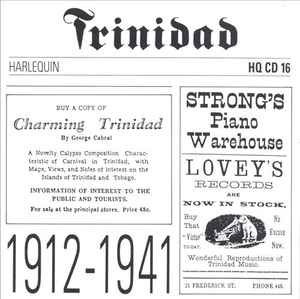 Trinidad 1912-1941 (CD, Compilation, Remastered) for sale