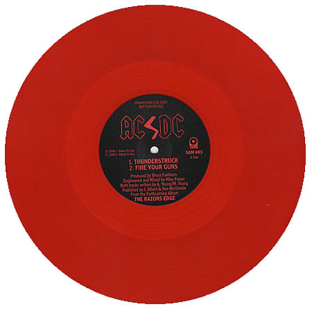 siren Bend Clip butterfly AC/DC – The Razors Edge (1990, Red, Vinyl) - Discogs