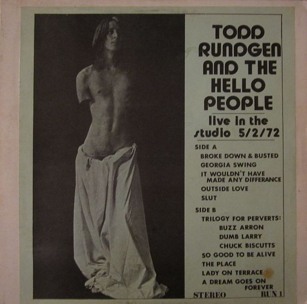 Todd Rundgren And The Hello People – Live In The Studio 5/2/72 (Vinyl) -  Discogs