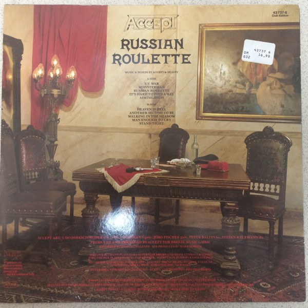 Accept – Russian Roulette (1986, Vinyl) - Discogs