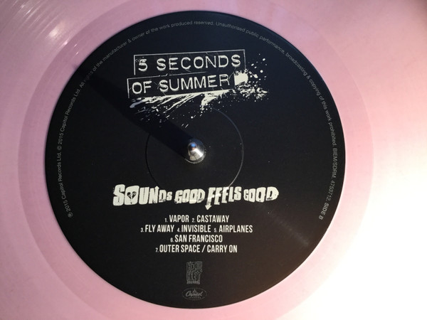 5 Seconds Of Summer Sounds Good Feels Good 2015 Pink Vinyl