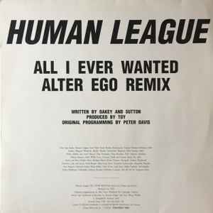 The Human League - All I Ever Wanted (Alter Ego Remix) album cover