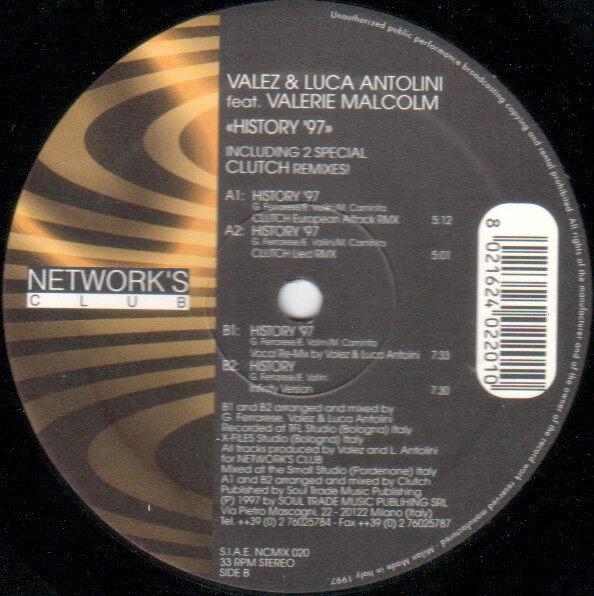 Album herunterladen Valez & Luca Antolini Feat Valerie Malcolm - History 97