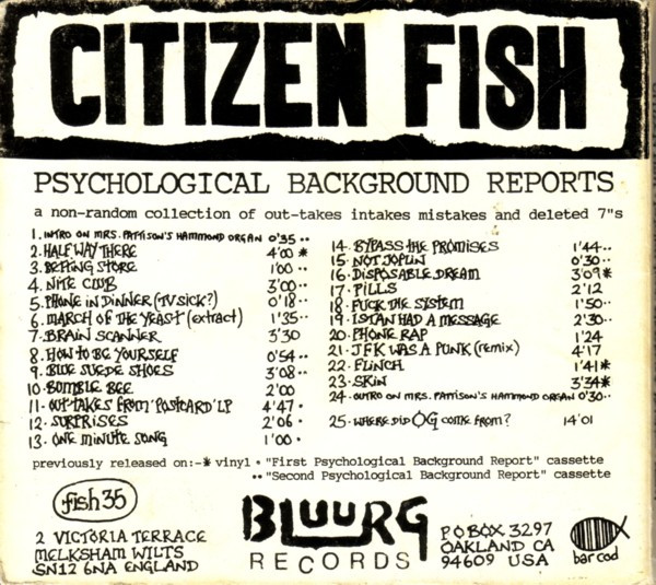 ladda ner album Citizen Fish - Psychological Background Reports
