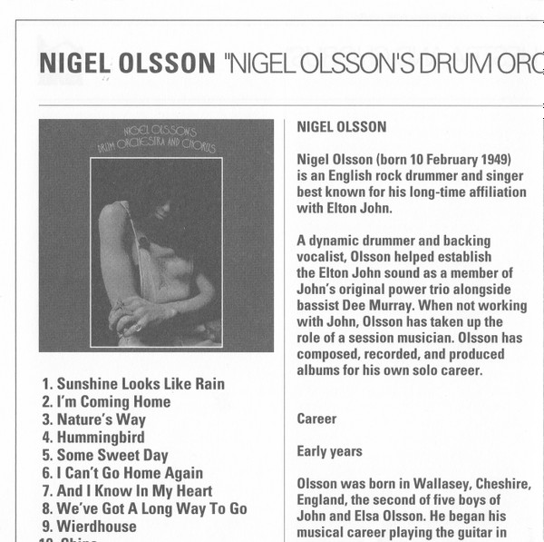 Album herunterladen Nigel Olsson's Drum Orchestra And Chorus - Nigel Olssons Drum Orchestra And Chorus