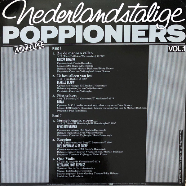 lataa albumi Various - Nederlandstalige Poppioniers Vol 1