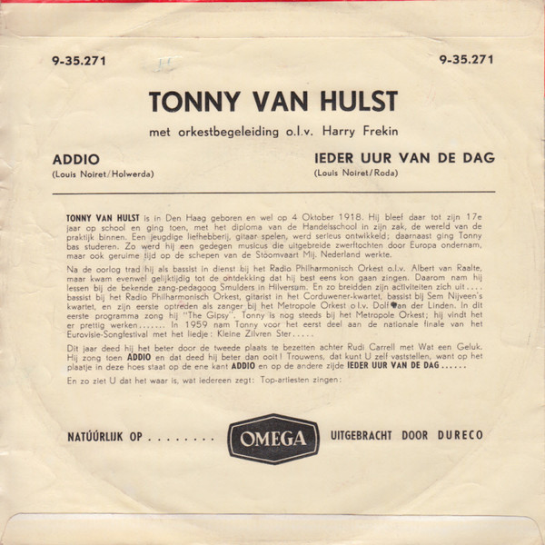 ladda ner album Tonny van Hulst - Addio