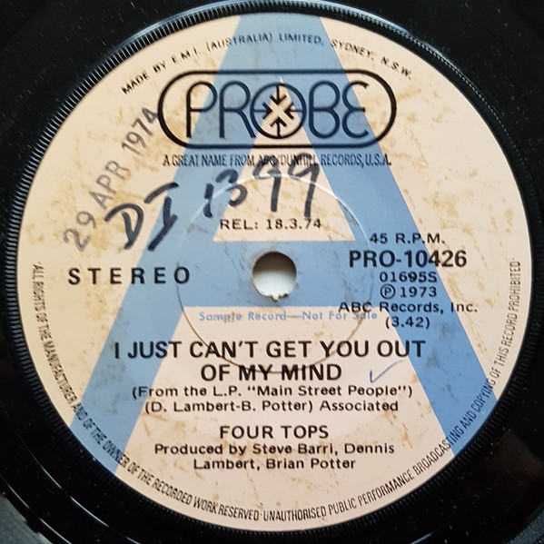 Four Tops - I Just Can't Get You Out Of My Mind / Am I My