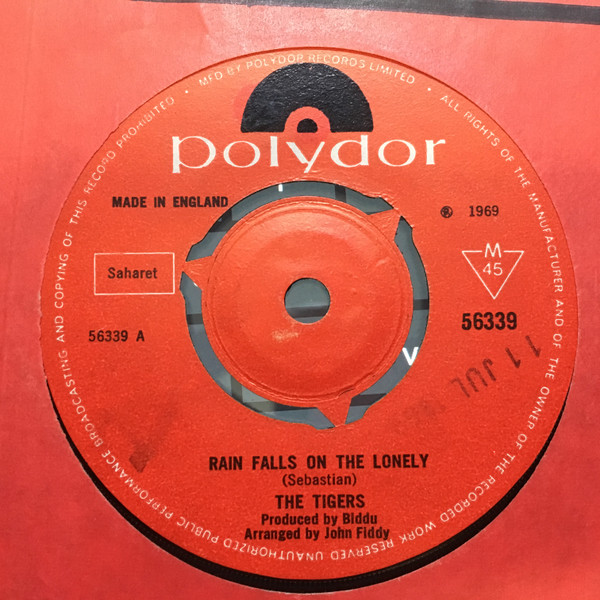 The Tigers – Smile For Me / Rain Falls On The Lonely (1969, Vinyl