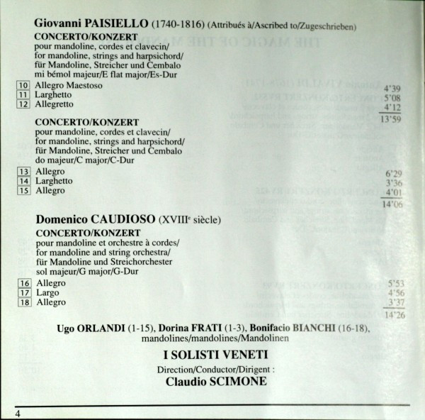 ladda ner album Download Vivaldi, Paisiello, Caudioso, I Solisti Veneti, Claudio Scimone - The Magic Of The Mandoline album
