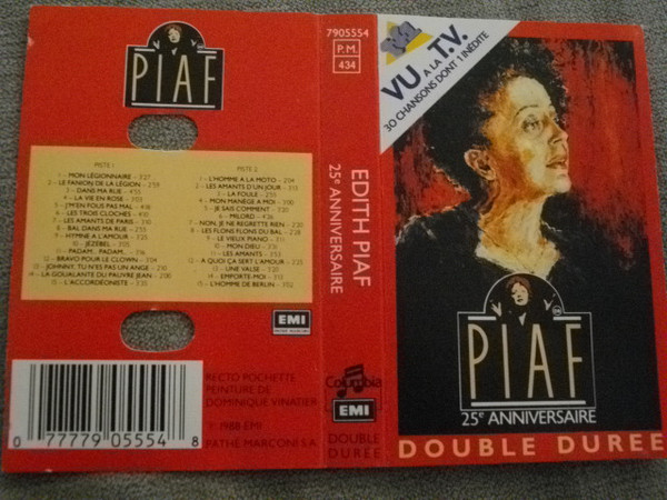 Edith Piaf Piaf 25e Anniversaire 19 Long Duration Cassette Discogs