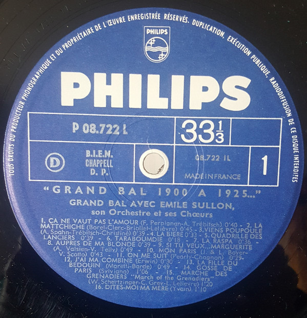 Album herunterladen Emile Sullon Son Orchestre Et Ses Chœurs - Grand Bal De 1900 A 1925