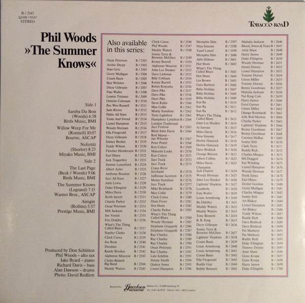 descargar álbum Phil Woods - The Summer Knows