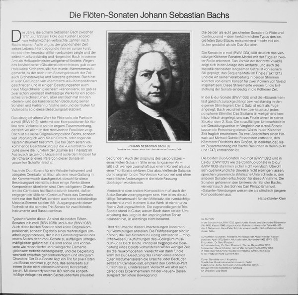 Album herunterladen Johann Sebastian Bach, Aurèle Nicolet, Karl Richter, Johannes Fink - Flöten Sonaten Partita A moll