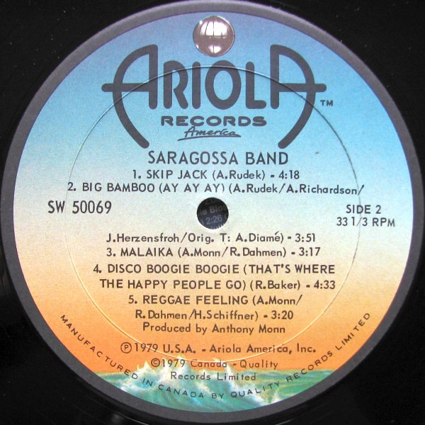 Saragossa Band - Saragossa Band | Ariola Records America (SW 50069) - 4