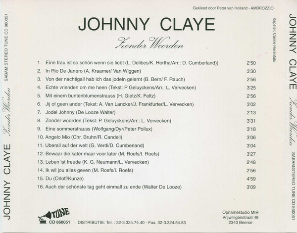 télécharger l'album Johnny Claye - Zonder Woorden
