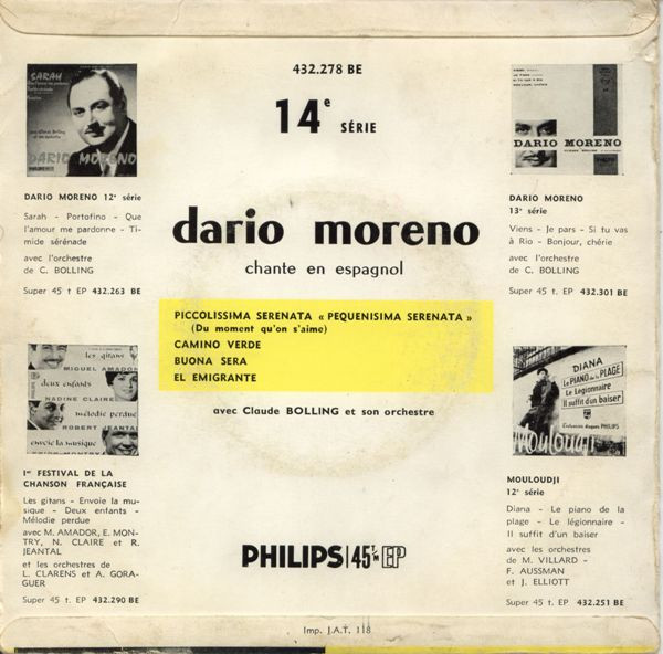 descargar álbum Dario Moreno - Chante En Espagnol 14e Série