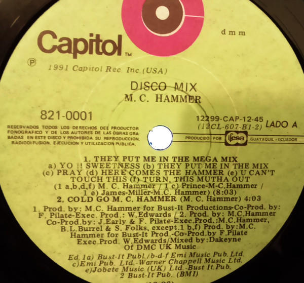 MC Hammer - (Hammer Hammer) They Put Me In The Mix / Cold Go M.C.