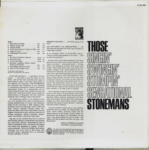 Album herunterladen The Stonemans - Those Singin Swingin Stompin Sensational Stonemans