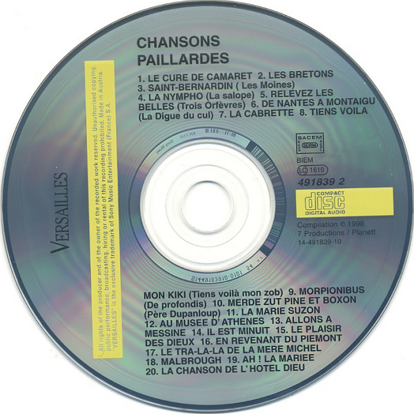 lataa albumi Gérard Mainville, Son Orchestre et Ses Choeurs - Chansons Paillardes
