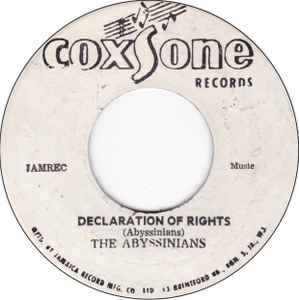 The Abyssinians – Declaration Of Rights (1971, Vinyl) - Discogs