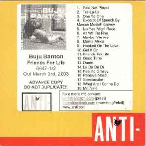 Buju Banton – Friends For Life (2003, CD) - Discogs