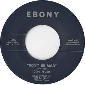 Don Feger - Don't Be Mad album cover