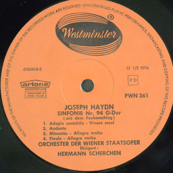baixar álbum Joseph Haydn, Orchester Der Wiener Staatsoper , Dirigent Hermann Scherchen - Symphonies N 93 And 94