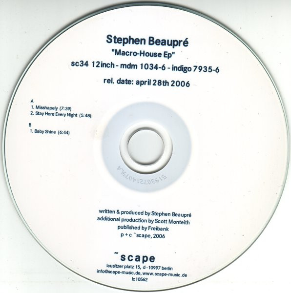 Album herunterladen Stephen Beaupré - Macro House EP
