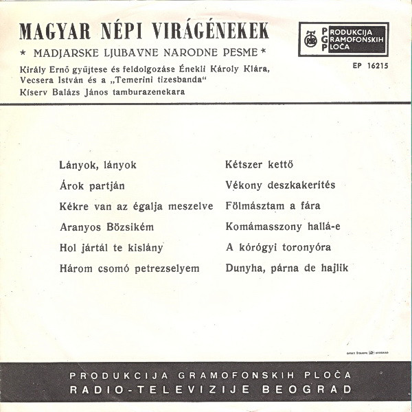 last ned album Károly Klára - Magyar Népi Virágénekek Mađarske Ljubavne Narodne Pesme