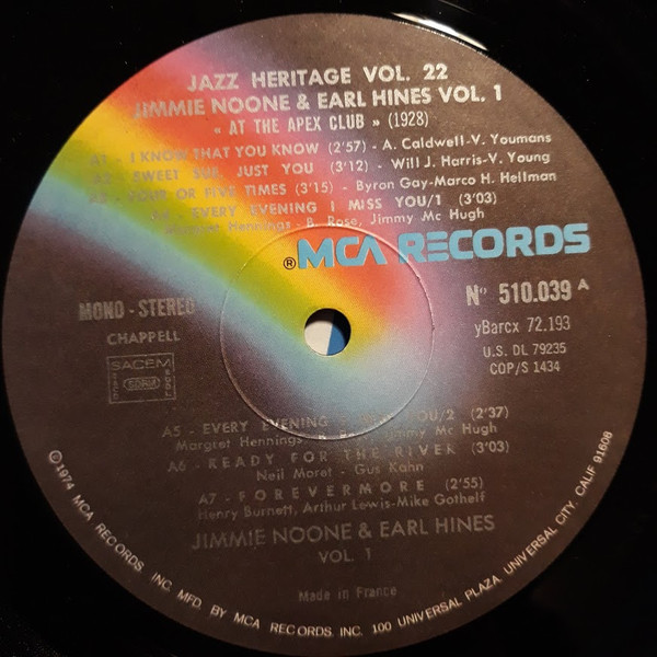 Album herunterladen Jimmie Noone, Earl Hines - 1 At The Apex Club 1928