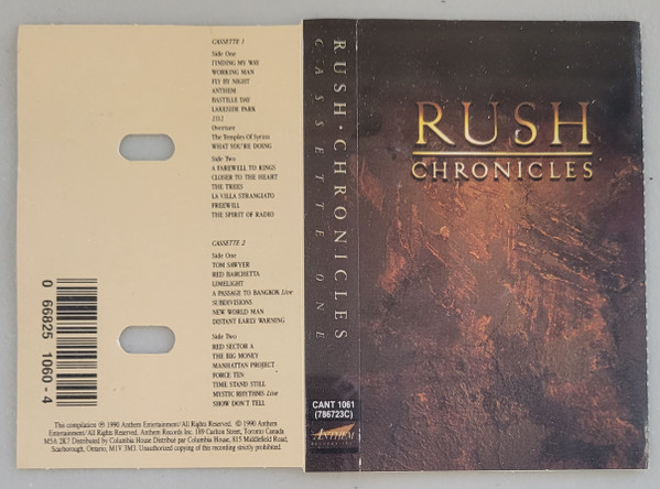 Chronicles by Rush (CD, 1990) for sale online