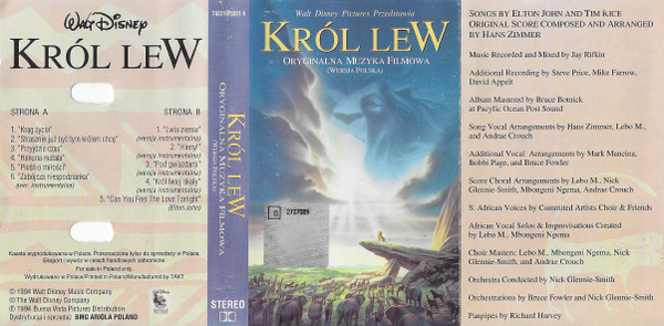 descargar álbum Various - Król Lew Oryginalna Muzyka Filmowa Wersja Polska