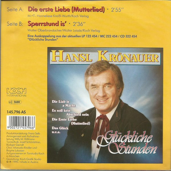 ladda ner album Hansl Krönauer - Die Erste Liebe Mutterlied