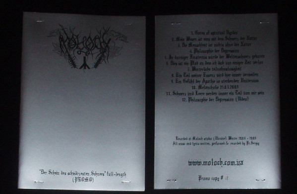 Moloch – Der Schein Des Schwärzesten Schnees (2013, CDr) - Discogs