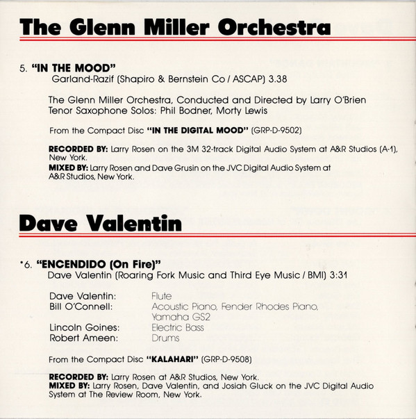 baixar álbum Various - GRP Digital Sampler Limited Edition Jazz Volume 1