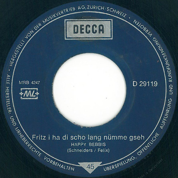 last ned album Happy Bebbis - Fritz I Ha Di Scho Lang Nümme Gseh