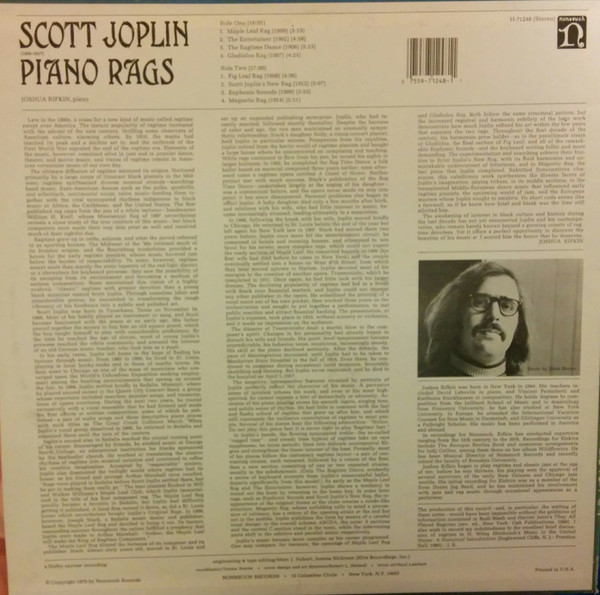 last ned album Joshua Rifkin - Piano Rags By Scott Joplin