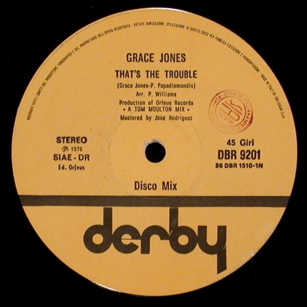 Grace Jones – Sorry / That's The Trouble (1976, Vinyl) - Discogs