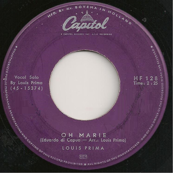  Louis Prima - Buona Sera / Oh Marie - Capitol Records - F 80  417: CDs & Vinyl