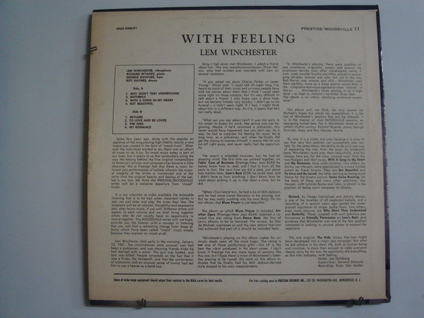 Lem Winchester - With Feeling | Releases | Discogs