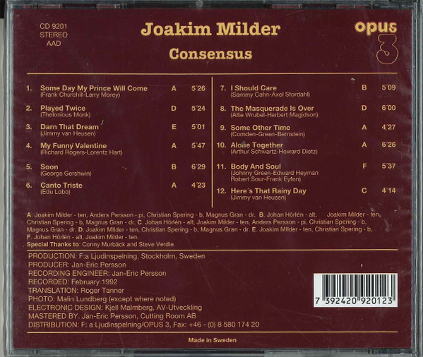 ladda ner album Joakim Milder - Consensus