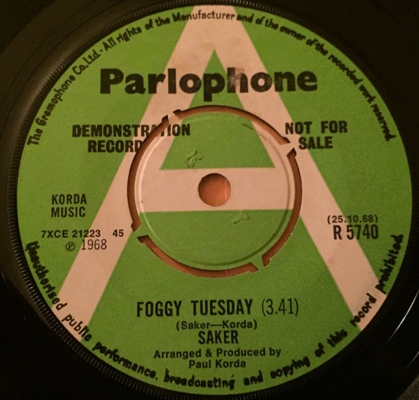 Saker – Foggy Tuesday (1968, Vinyl) - Discogs