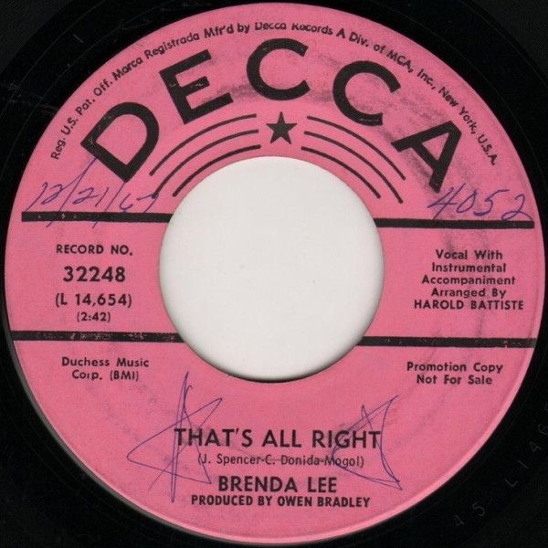 ladda ner album Brenda Lee - Thats All Right