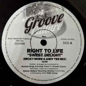 Right To Life - Sweet Delight (Micky More & Andy Tee Mix) album cover